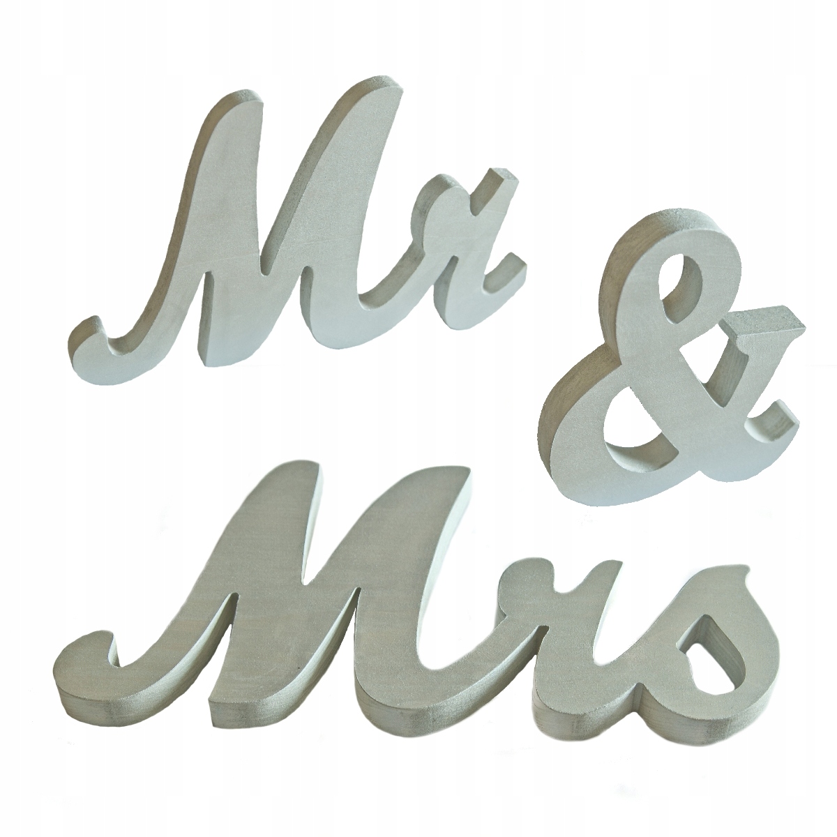 

Napis "Mr&Mrs" srebrny Mat drewno 3D