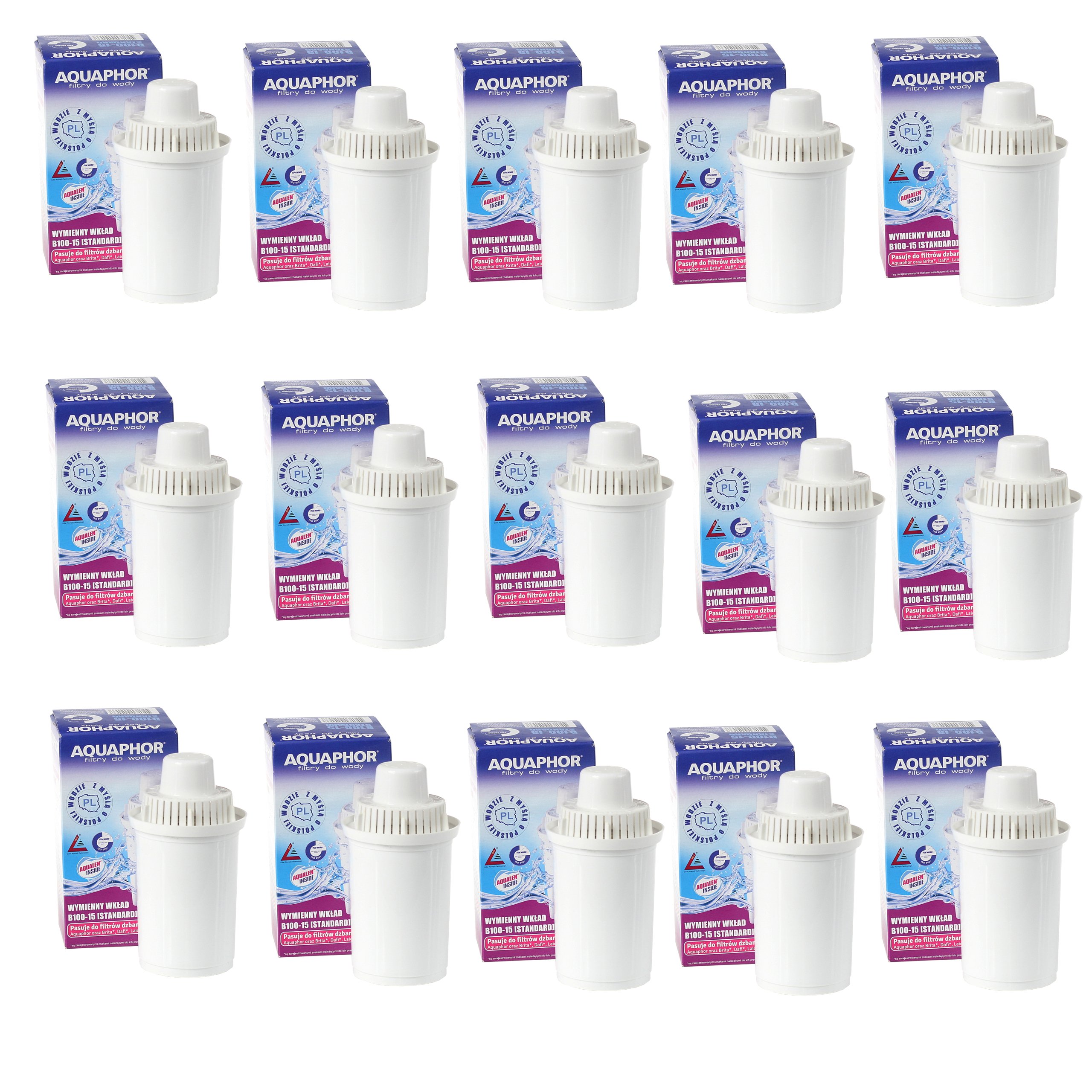 15x filtr wody WKŁAD B100-15 AQUAPHOR BRITA DAFI