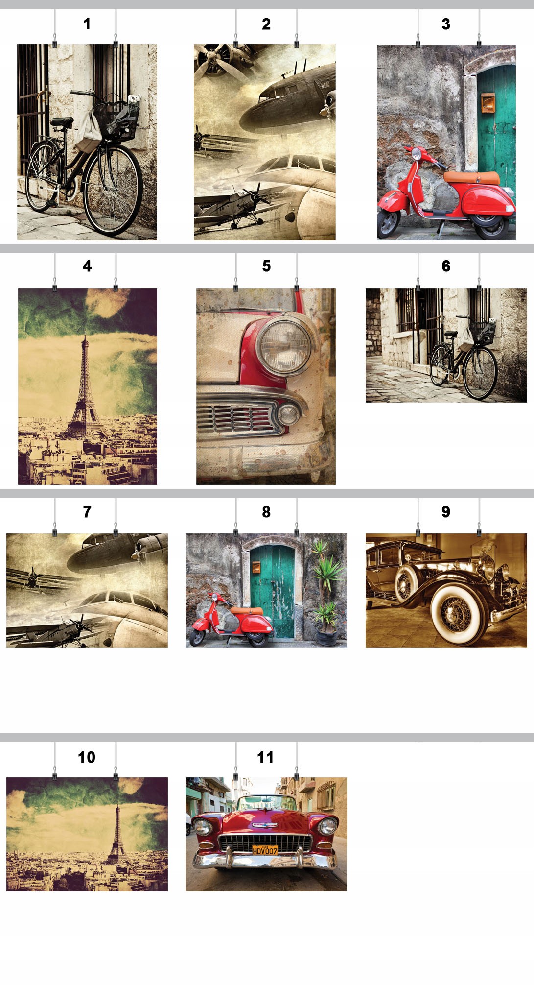 PLAKAT RETRO ROWER 59x42 CM 11 WZORÓW MATOWY Marka inna