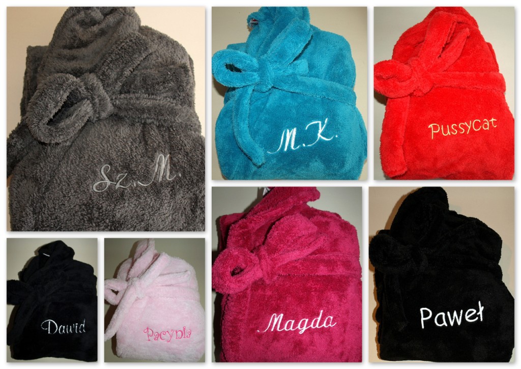 SZLAFROK Damski Męski z HAFTEM imienia r. S M L XL Kod producenta SZLAFROK