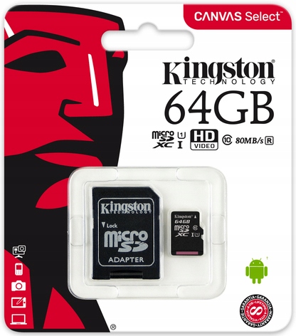 KINGSTON Карта памяти micro SD 64 ГБ КЛАСС 10 UHS