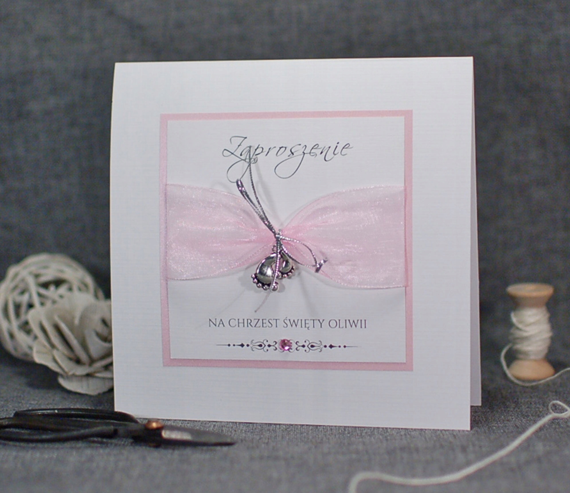 zaproszenia CHRZEST KOMUNIĘ MEDALIK-personalizacja Rodzaj Chrzest