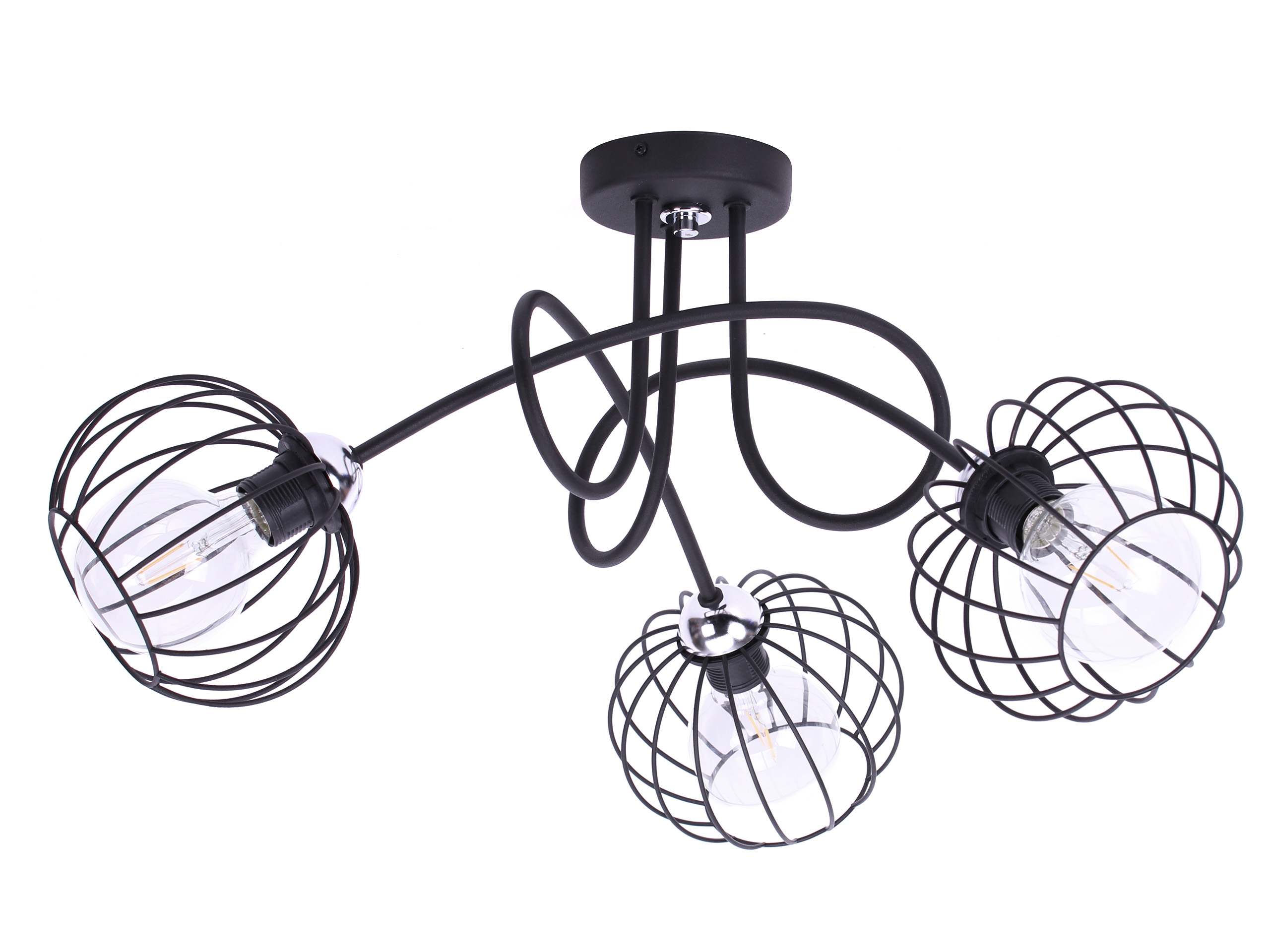 Závěsná Stropní Lustrová Lampa Trojitá, Moderní Chrom Loft Edison