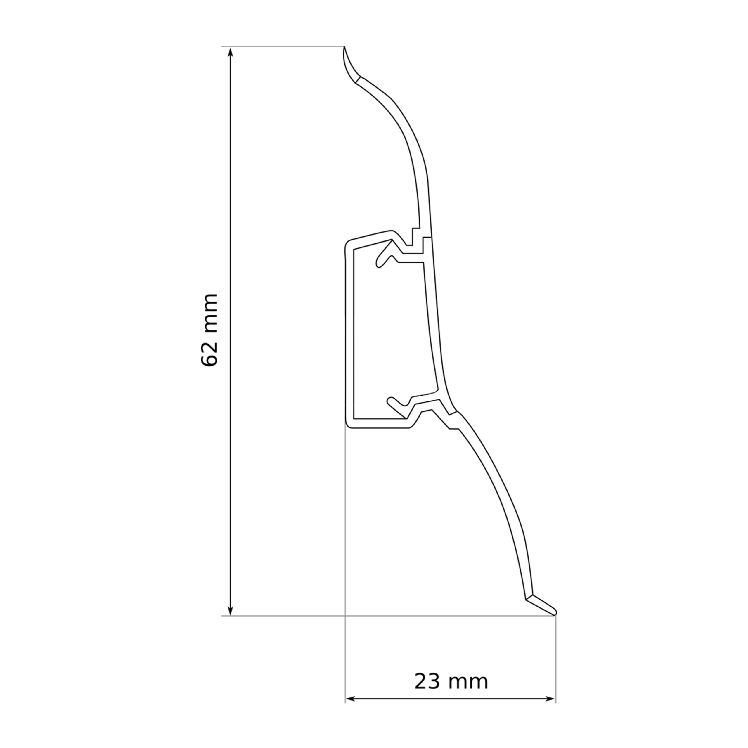 Listwa Przypodłogowa Podłogowa 62mm PCV DĄB STARY PRÓBKI Wysokość 62 mm