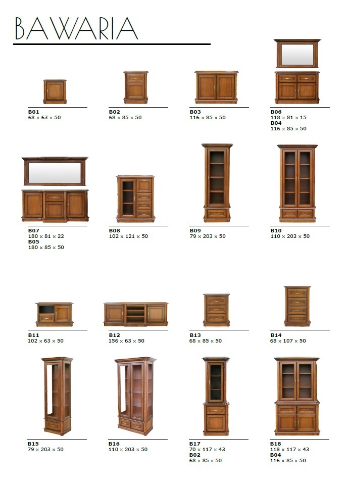 KOMODA BAWARIA, EL. Z DREWNA, FORNIR DĄB BW Marka PLmeble