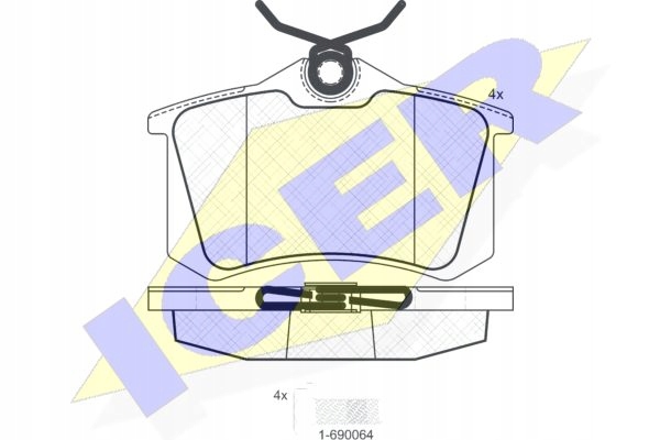 Колодки гальмівне ICER SEAT ALTEA Tył Номер каталозі запчастини 180697 - 703 foto 1