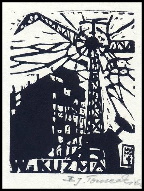 Tomecki Bronisław 1966 Exlibris X3 Linoryt 168