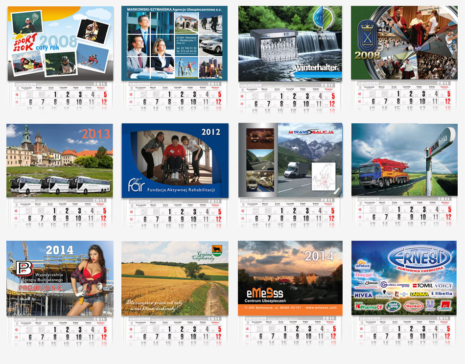 PROJEKT GRAFICZNY NA KALENDARZ TRÓJDZIELNY I INNE Marka inny