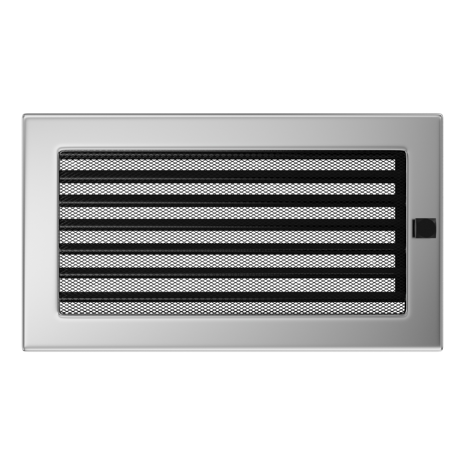 Ventilační mřížka do krbu 17x30 niklovaná s žaluzií