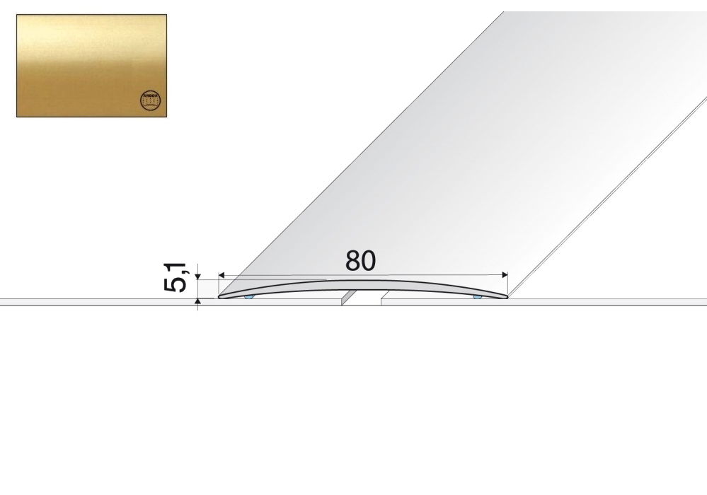 

Listwa łączeniowa A71 aluminiowa 200x8cm Złoto