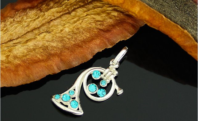 Srebrny 0,925 wisior waltornia 04 swarovski turkus Marka Inna marka