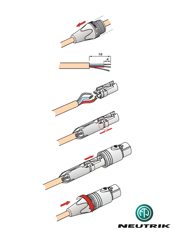 WTYK MIKROFONOWY MĘSKI XLR NEUTRIK NC3MXX Kod producenta NC3MXX