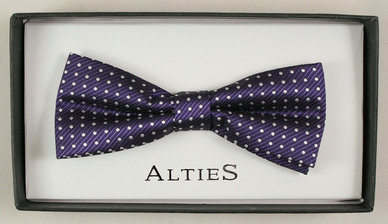 Modna mucha z poszetką - Alties Wzór dominujący groszki