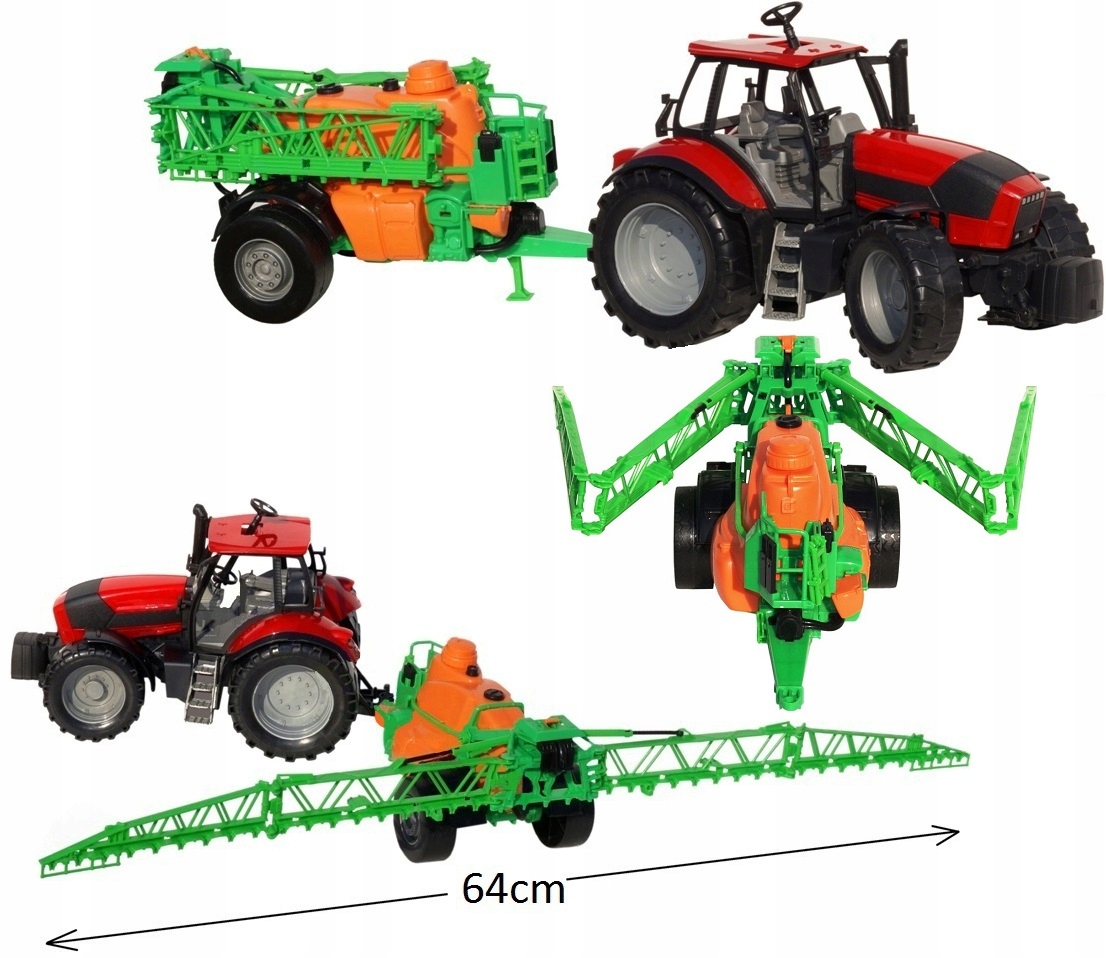 NOWY MODEL _ 53cm TRAKTOR + PRZYCZEPA OPRYSKIWACZ Płeć Chłopcy Dziewczynki