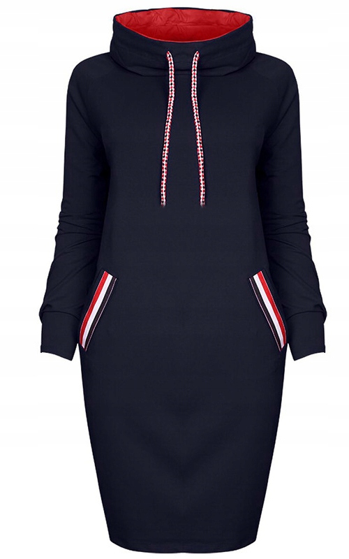 MODNA DRESOWA SUKIENKA DAMSKA TUBA DŁUGA TUNIKA WYGODNA OVERSIZE KOLORY Długość midi