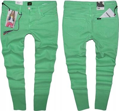 

Lee Scarlett jeansy rurki stretch zielone W29 L33