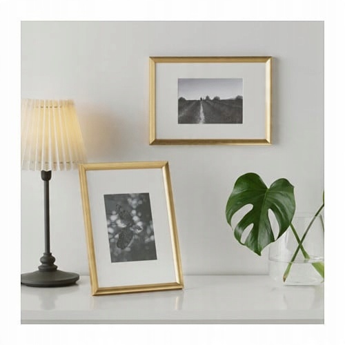 IKEA SILVERHOJDEN RAMKA ZŁOTA 13x18 SHABBY Kolor żółty i złoty