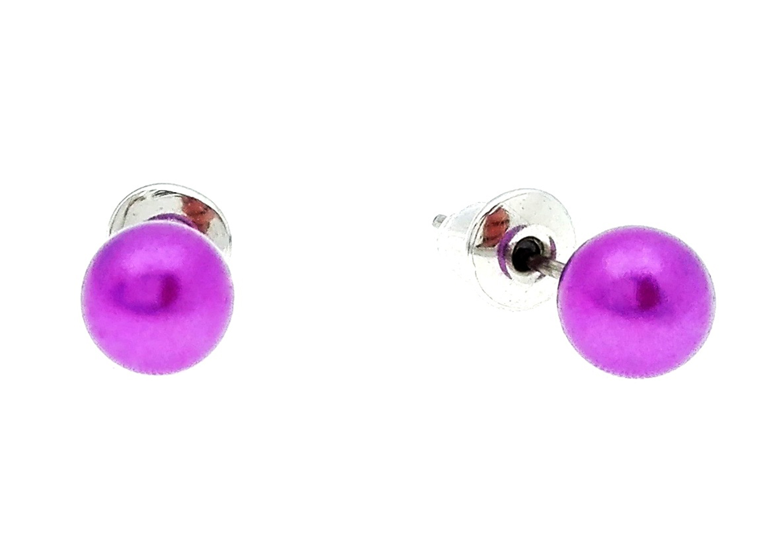 

Kolczyki perełki perły 6 mm Odcień fioletowego -28