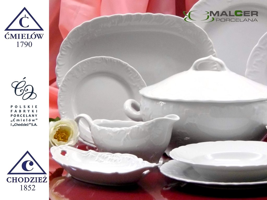 0001 TALERZ PŁYTKI 26cm ROCOCO ĆMIELÓW PORCELANA Linia Rococo