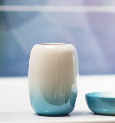 DESIGNERSKI KUBEK ŁAZIENKOWY Z PERŁOWEJ METALICZNEJ CERAMIKI Kod producenta MG1384X