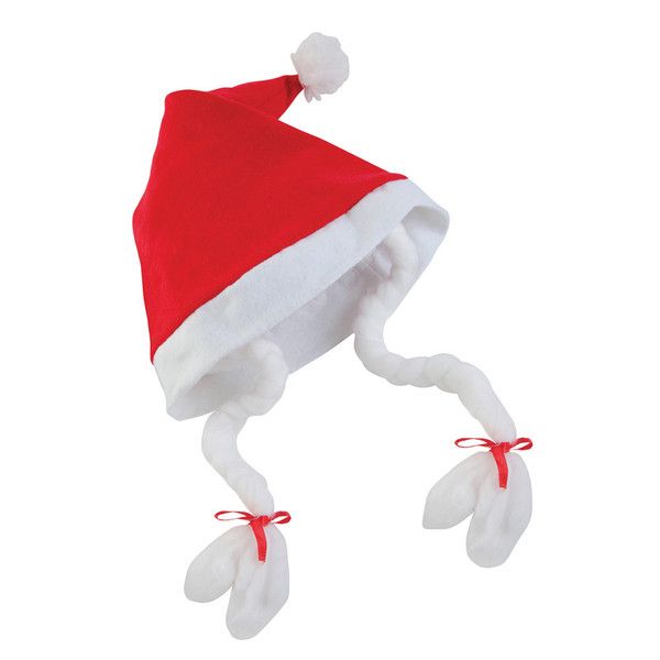 

Czapka strój Mikołajki Mikołajowej z warkoczami Sw