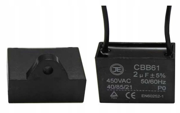 

Kondensator silnikowy 2uF 450VAC kabel CBB61 (4689