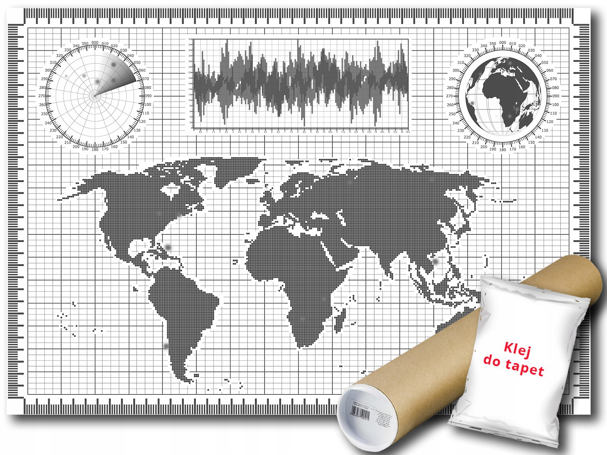 Vinylová Fototapeta Mapa Světa Glob 312x219