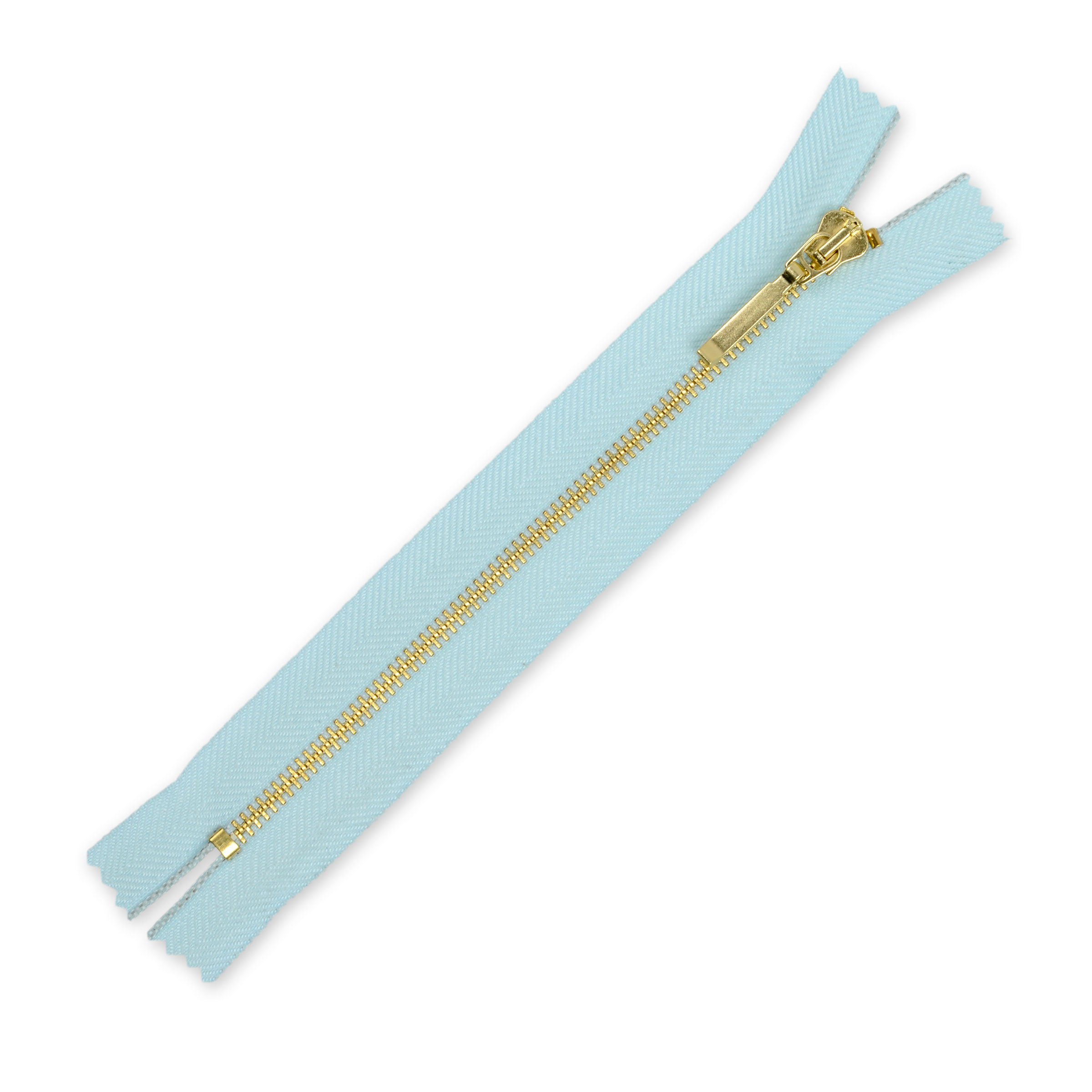 Zamek błyskawiczny metalowy Cienki błękitny 16 cm