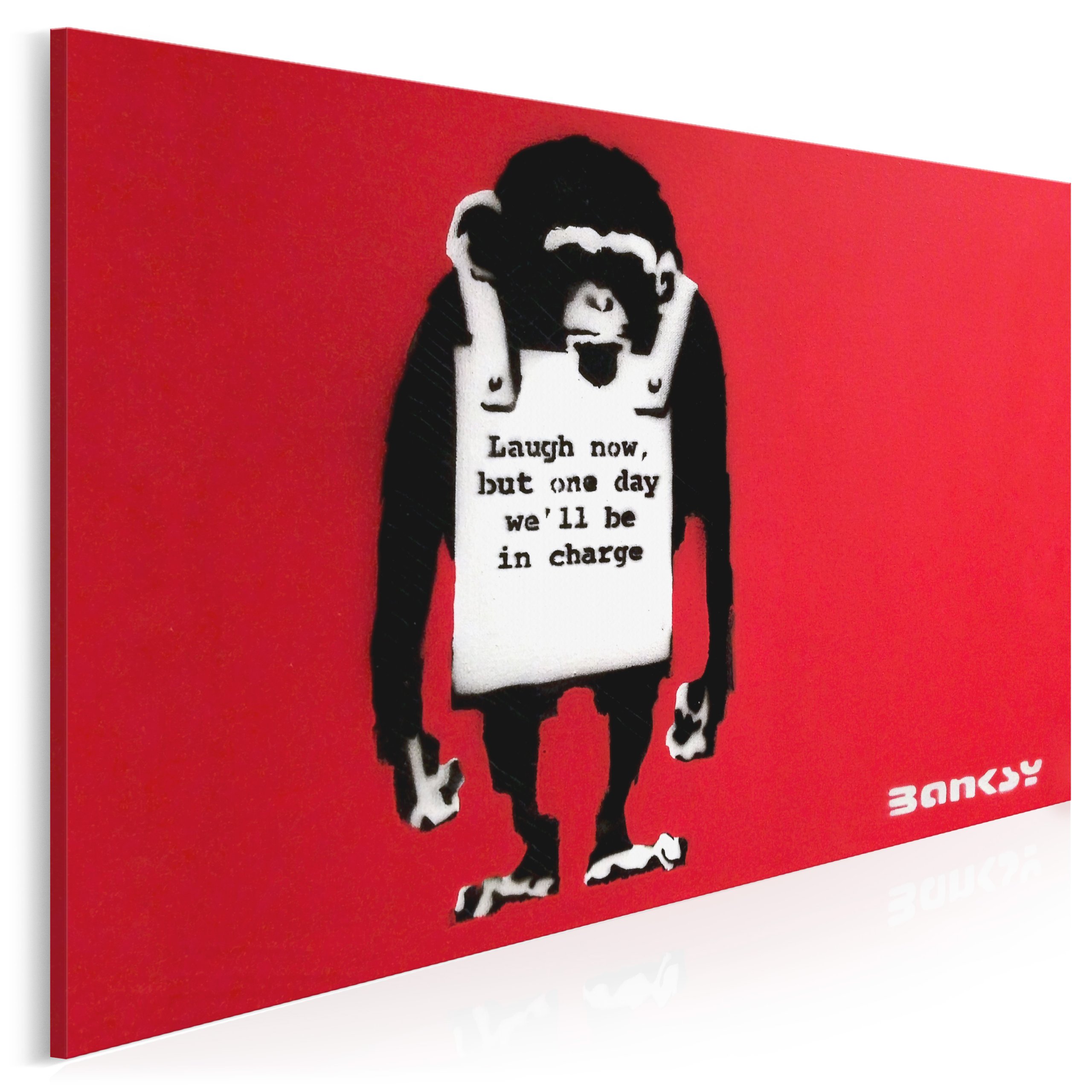 

20002 Q10 Obraz na płótnie Banksy Małpa Czerwony