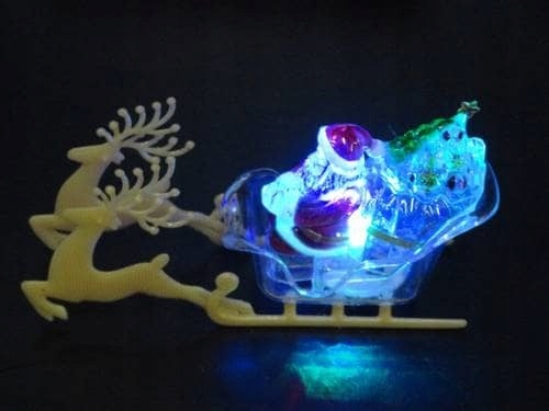 MIKOŁAJ NA SANIACH - ŚWIECĄCA OZDOBA LED 7183 (BR) Szerokość produktu 5.5 cm