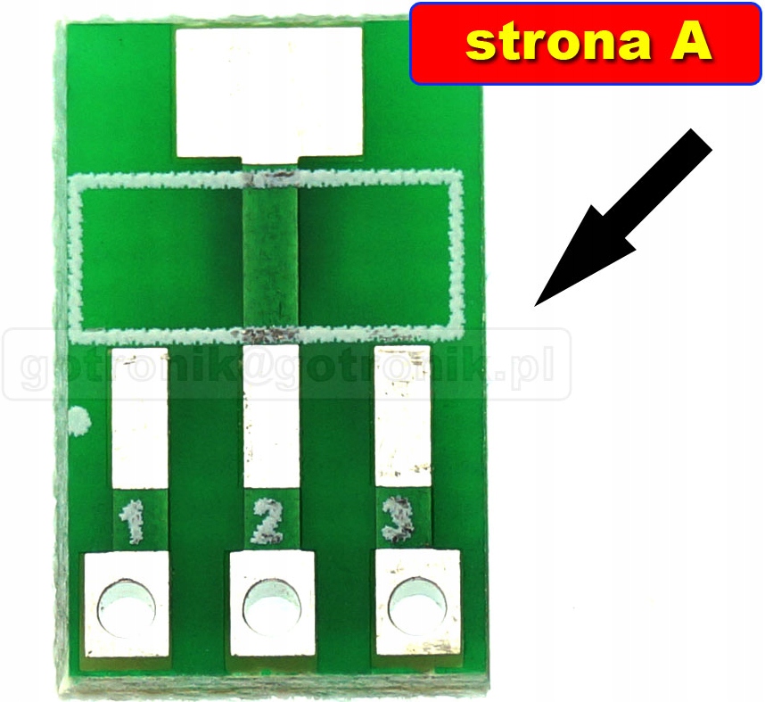 

Płytka drukowana SOT89/223 na SIP3 2,54mm__PCB-113
