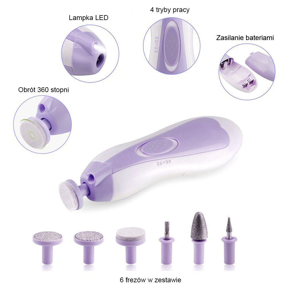 Frezarka do Paznokci Manicure Pedicure + Frezy [R] Kod producenta fr-elef