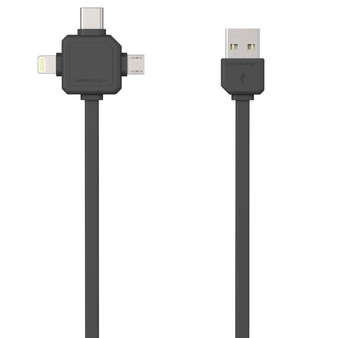 

Kabel 3w1 1,5m iPhone Lightning +usb-c TypC +micro