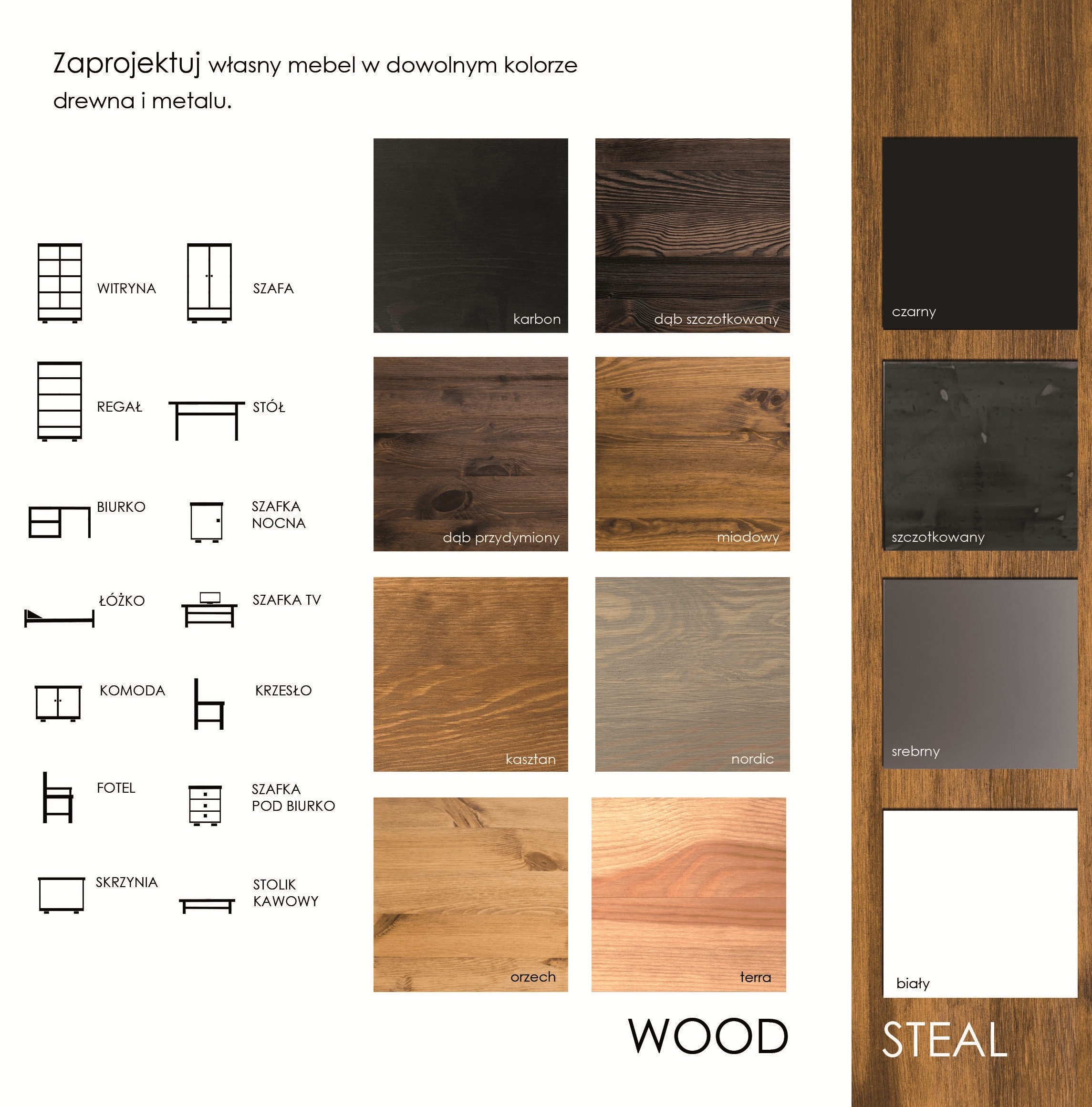 REGAŁ DREWNIANY LOFTOWY METAL INDUSTRIAL Kod producenta K-REG-H-2