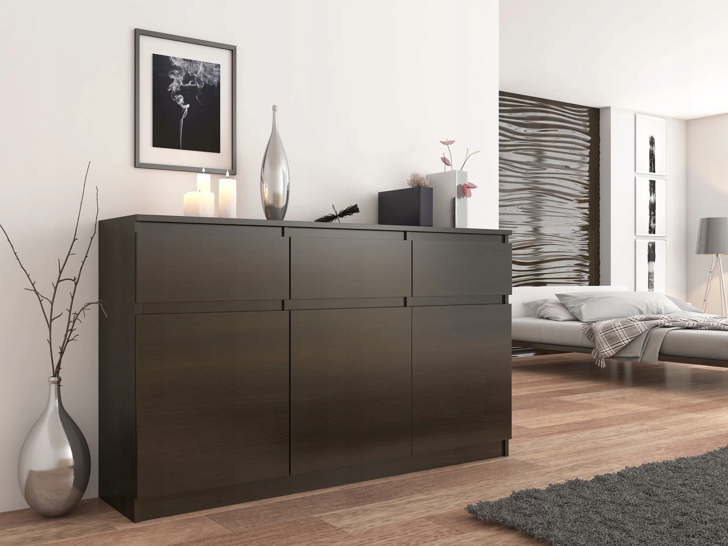 KOMODA 98CM SZAFKA 3 SZUFLADY WENGE S3 EAN (GTIN) 5907477654598