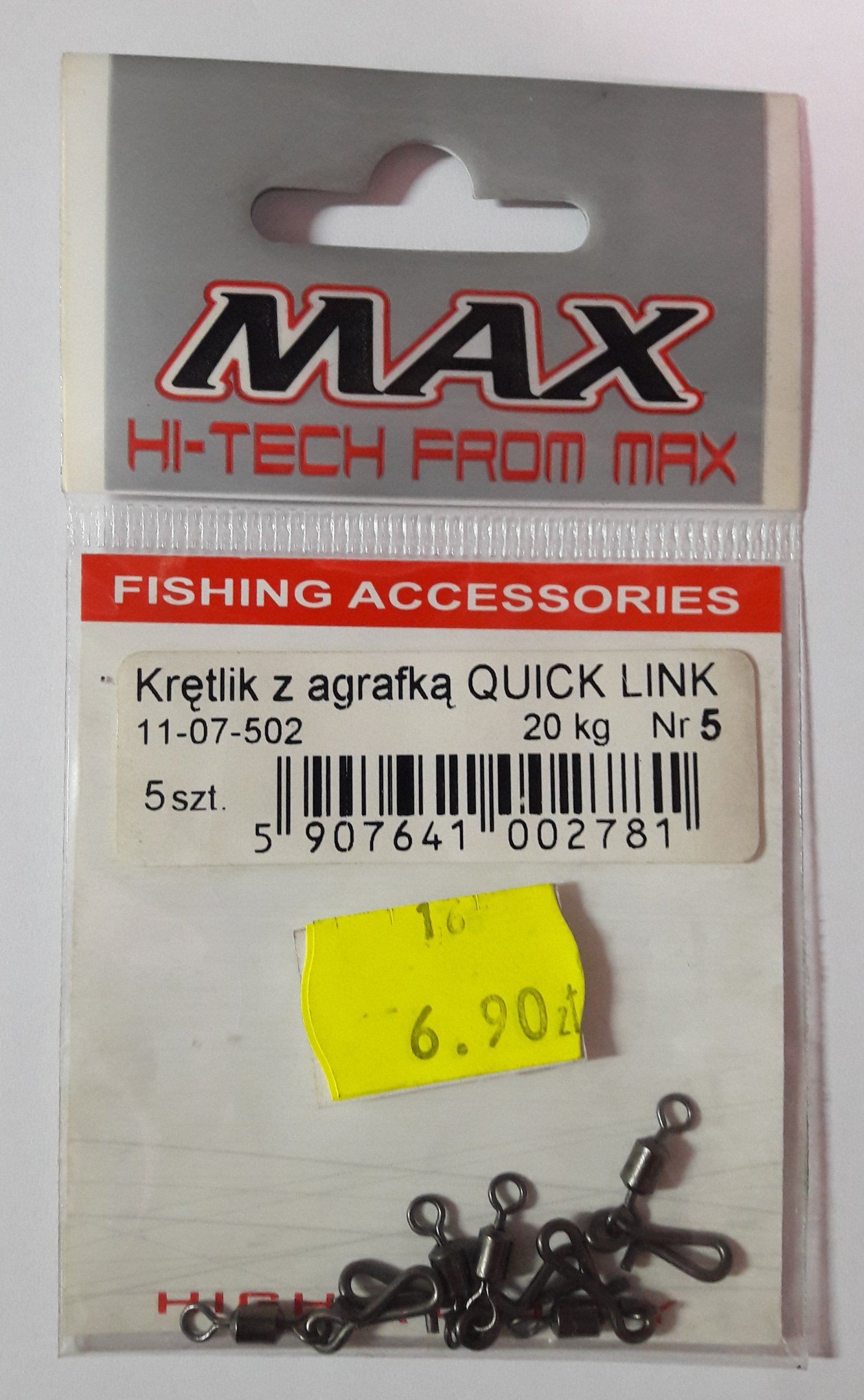 Krętlik z agrafką Quick Link-MAX Fishing Team-nr 5