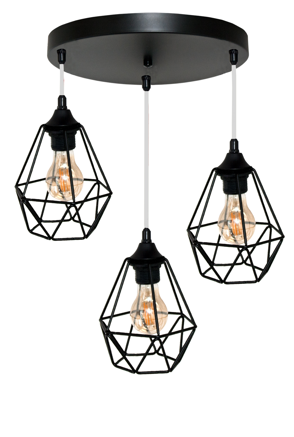 Lampa Wiszaca Diamond 3 Czarna 3 Kolory Sznura 7237241214 Allegro Pl