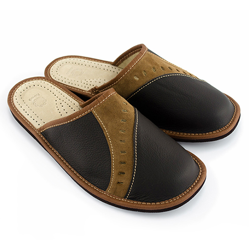 MĘSKIE PANTOFLE BRĄZOWE KAPCIE SKÓRA 100% JAKOŚĆ! Płeć Produkt męski