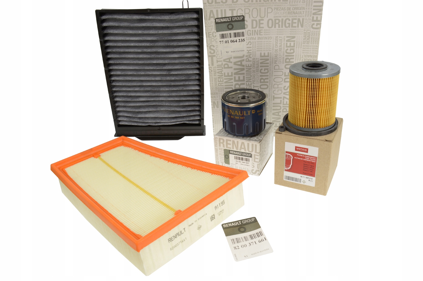 Originální 4x Filtry Komplet Filtrů 1.9 DCI Renault Megane II