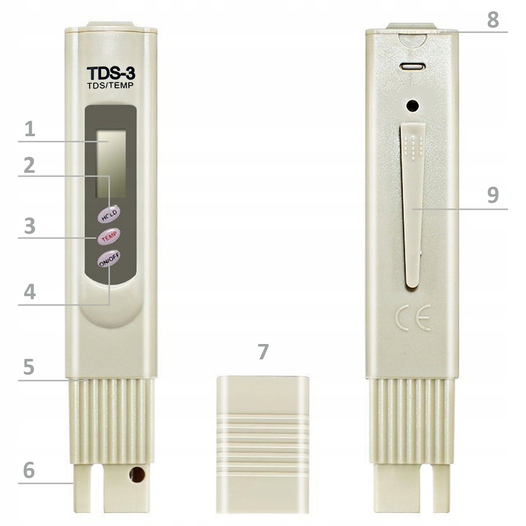 Miernik TDS EC Термометр тестер Twardości Wody 3W1 Бренд Tessa