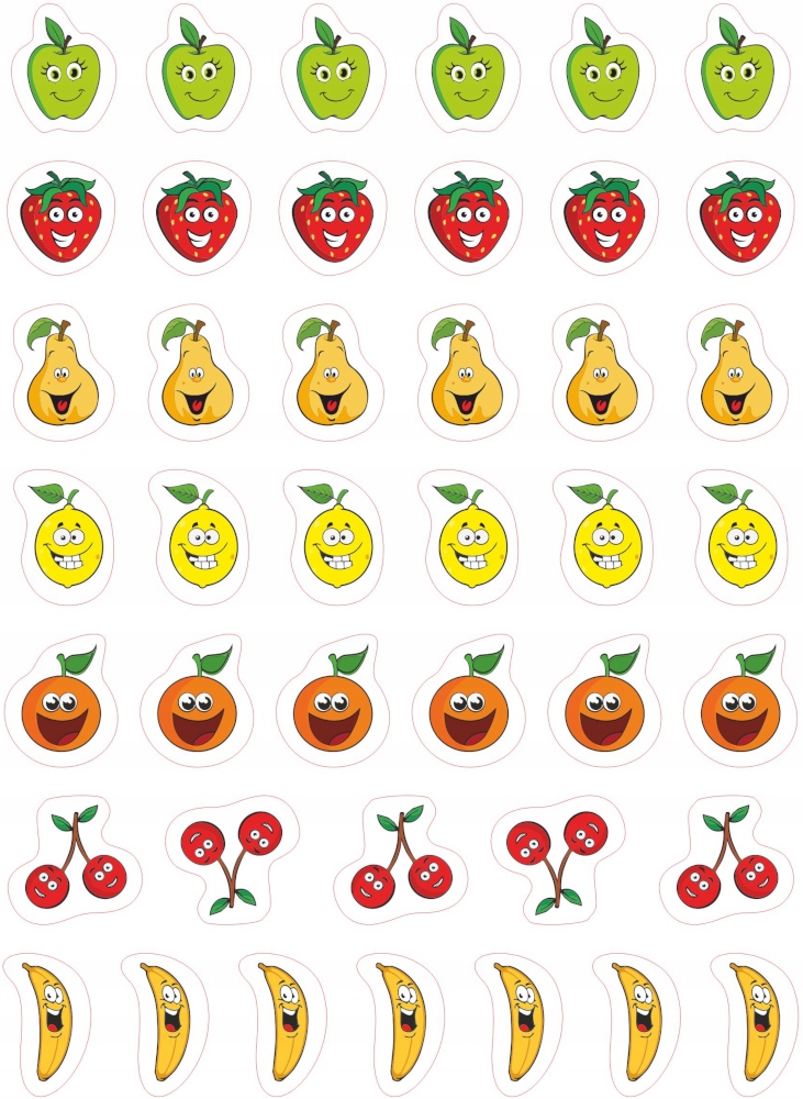 

Naklejki motywacyjne dla dzieci owoce 42 szt