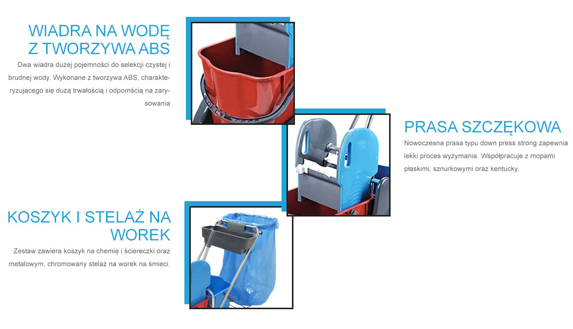 Wózek ZESTAW do sprzątania SPARK 2X18L CHROM Marka inny
