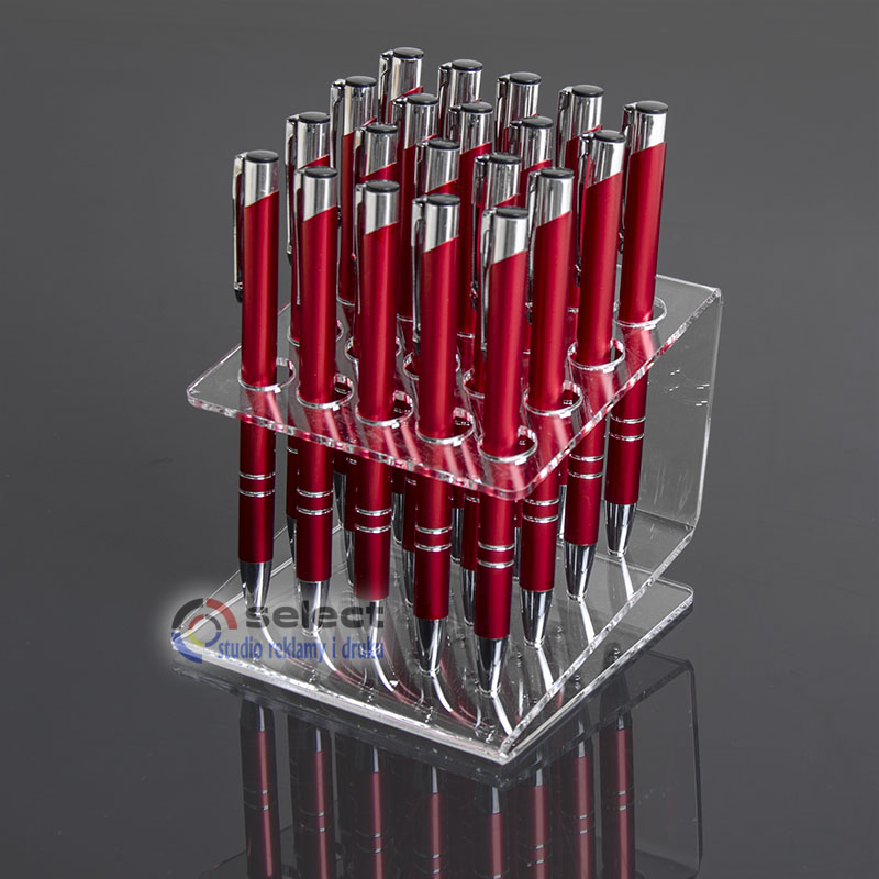 STOJAK EKSPOZYTOR NA DŁUGOPISY na 20 szt z PLEXI Marka Select