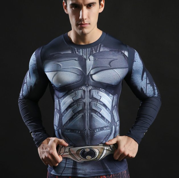 Koszulka Termoaktywna Siłownia BATMAN DARK 3XL Rękaw długi rękaw