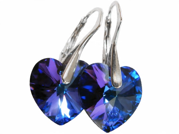 

Kolczyki Swarovski Serce Heart 14mm Heliotrope