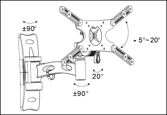 UCHWYT DO LCD/LED 200x400, 300x300 PSW972L Model PSW972L