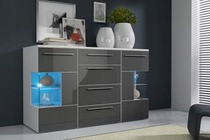 Komoda STILO -WYSOKI POŁYSK+ LED GRATIS Szerokość mebla 150 cm