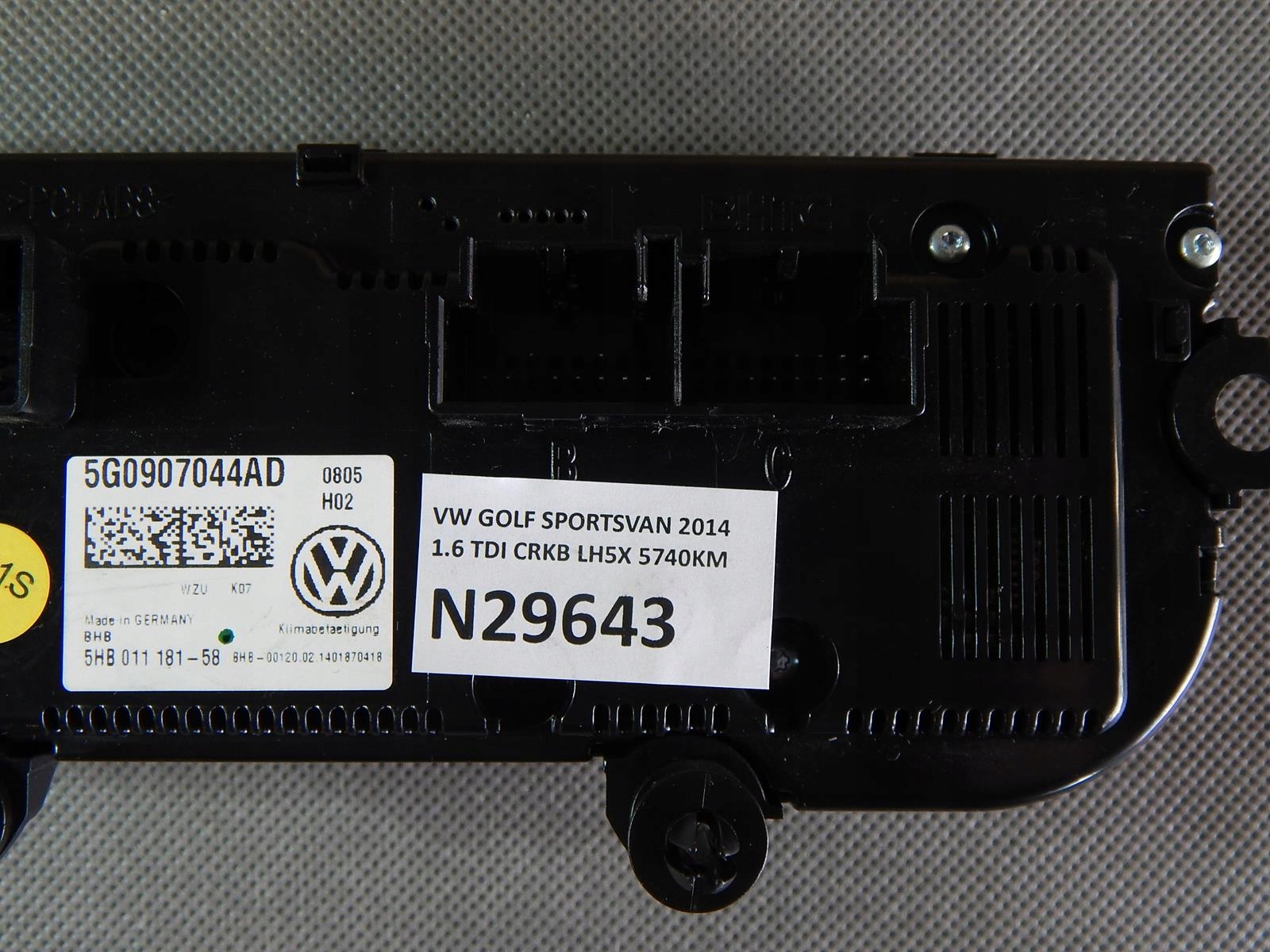 VW GOLF SPORTSVAN Unite commande clima 5G0907044AD