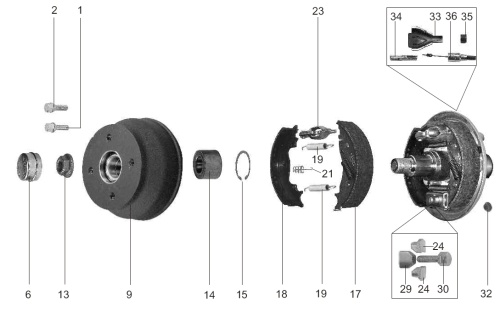 SZCZEKI HAMULCOWE do OSI AL KO 200x50 okladziny Part number 99101