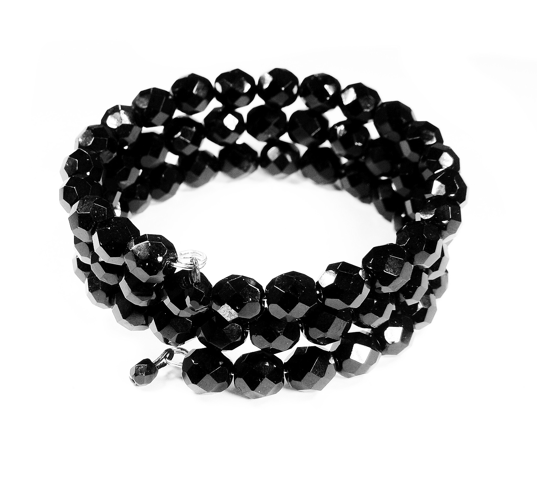 

Bransoletka czarna sprężyna, modna, Jablonex